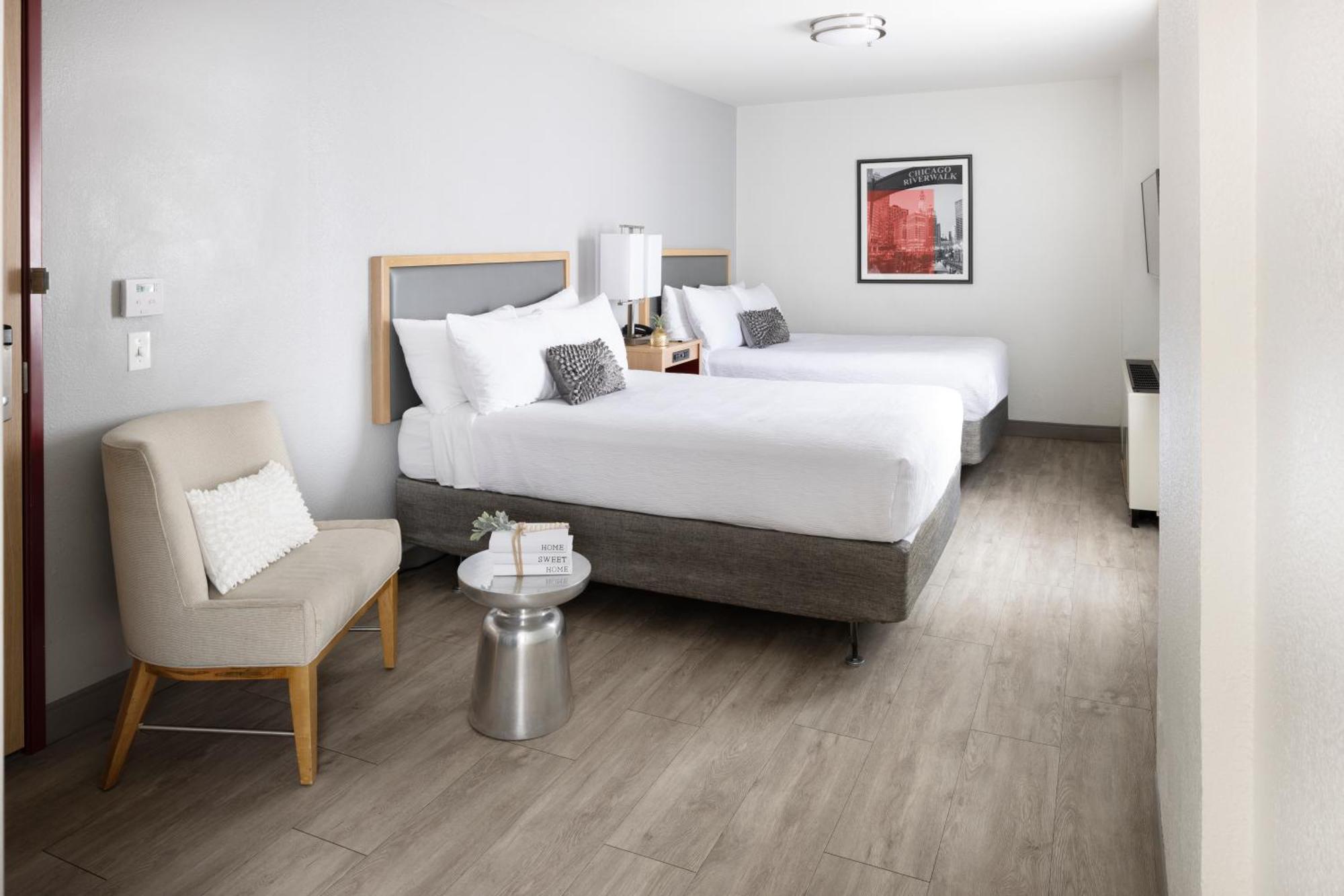 Deluxe Double Two Double Beds Disability Access or Roll Shower