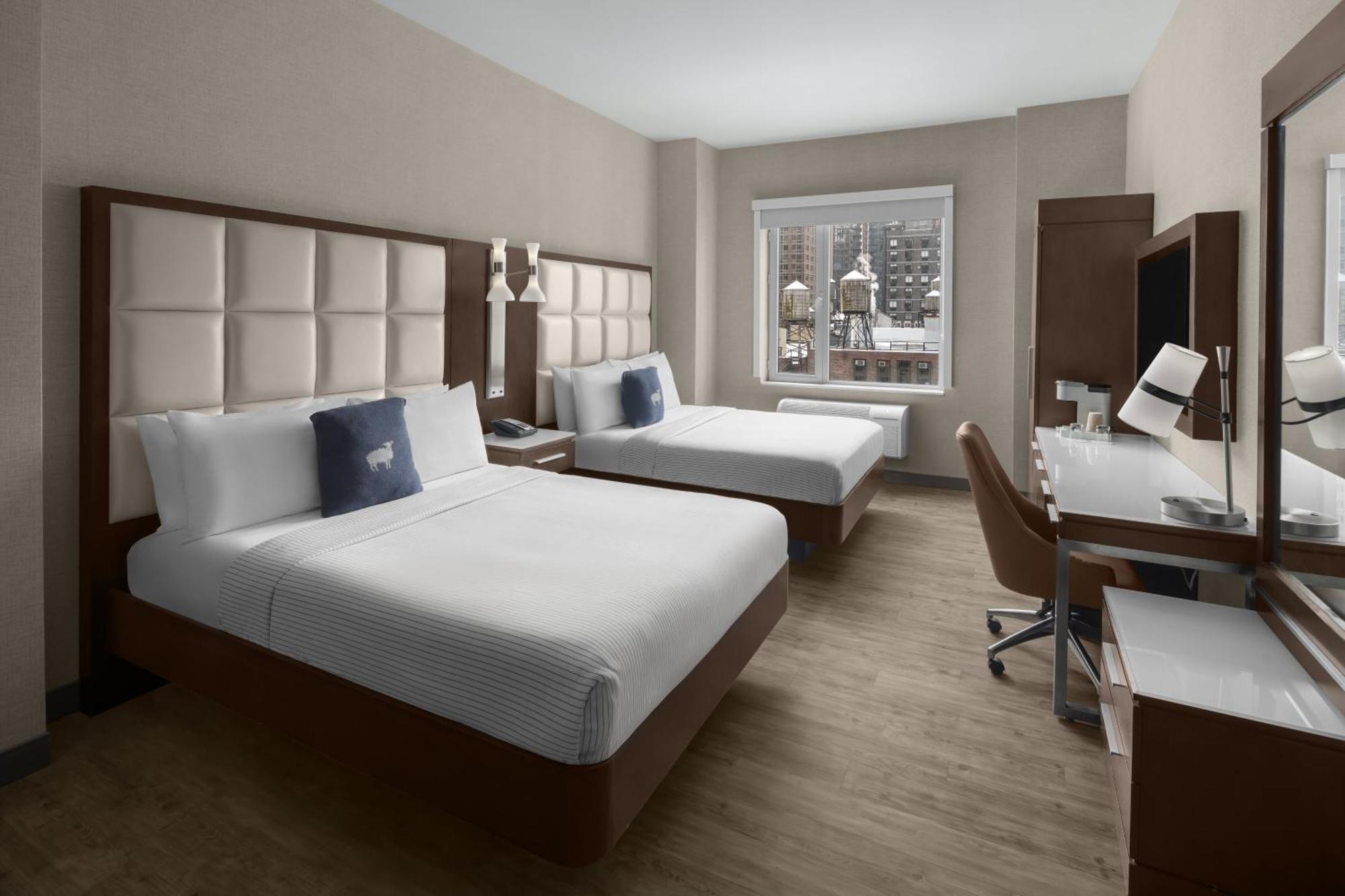 ADA Hearing Impaired Two Queens Beds Shower